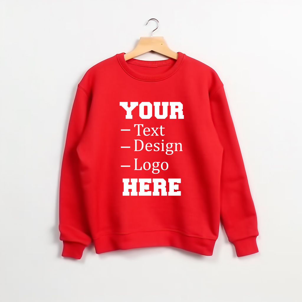 Custom Sweatshirt, Custom Logo-Text-Design Sweatshirt, Sweatshirt Custom