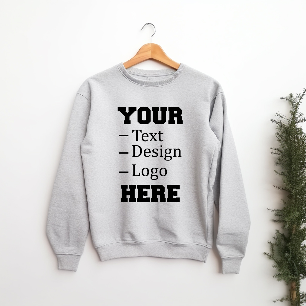 Custom Sweatshirt, Custom Logo-Text-Design Sweatshirt, Sweatshirt Custom