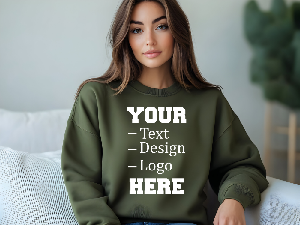 Custom Sweatshirt, Custom Logo-Text-Design Sweatshirt, Sweatshirt Custom