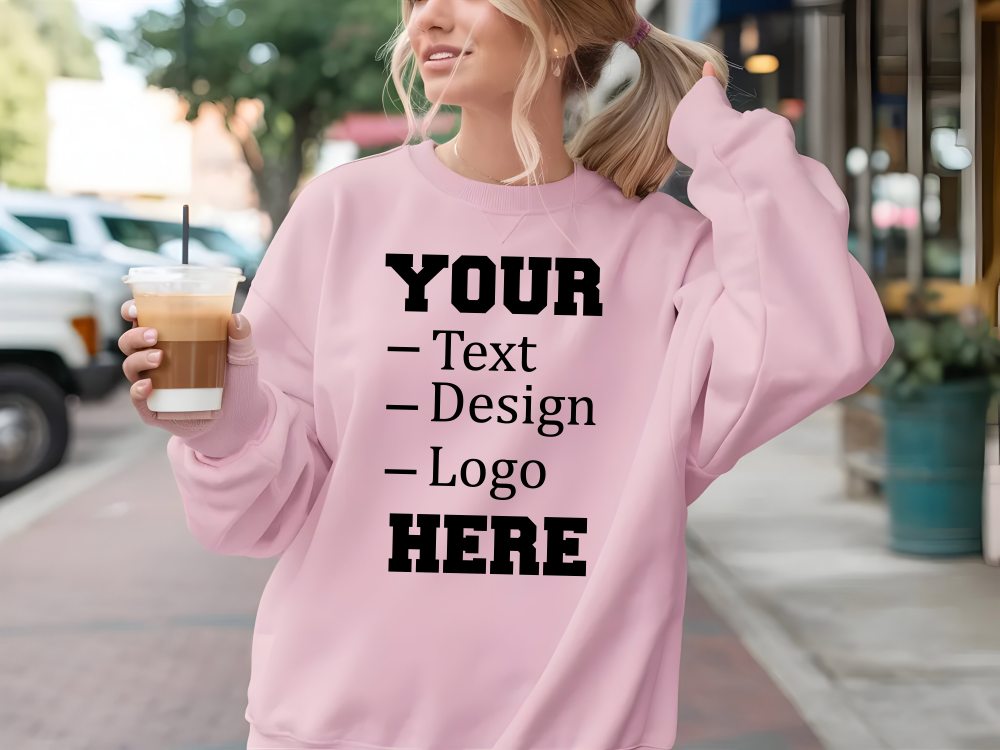 Custom Sweatshirt, Custom Logo-Text-Design Sweatshirt, Sweatshirt Custom