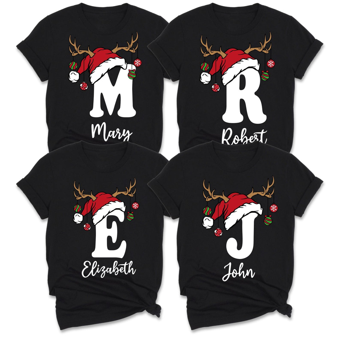 Personalized Christmas initial shirt