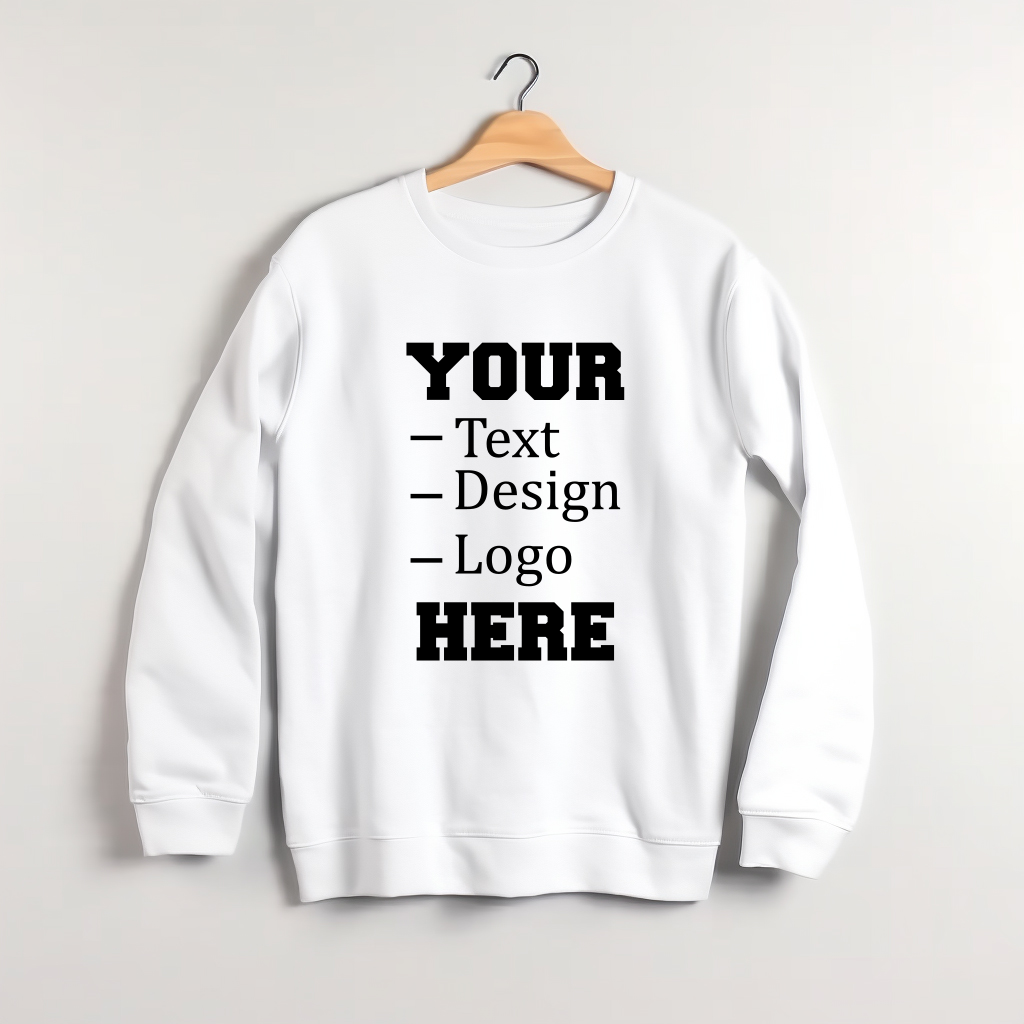 Custom Sweatshirt, Custom Logo-Text-Design Sweatshirt, Sweatshirt Custom