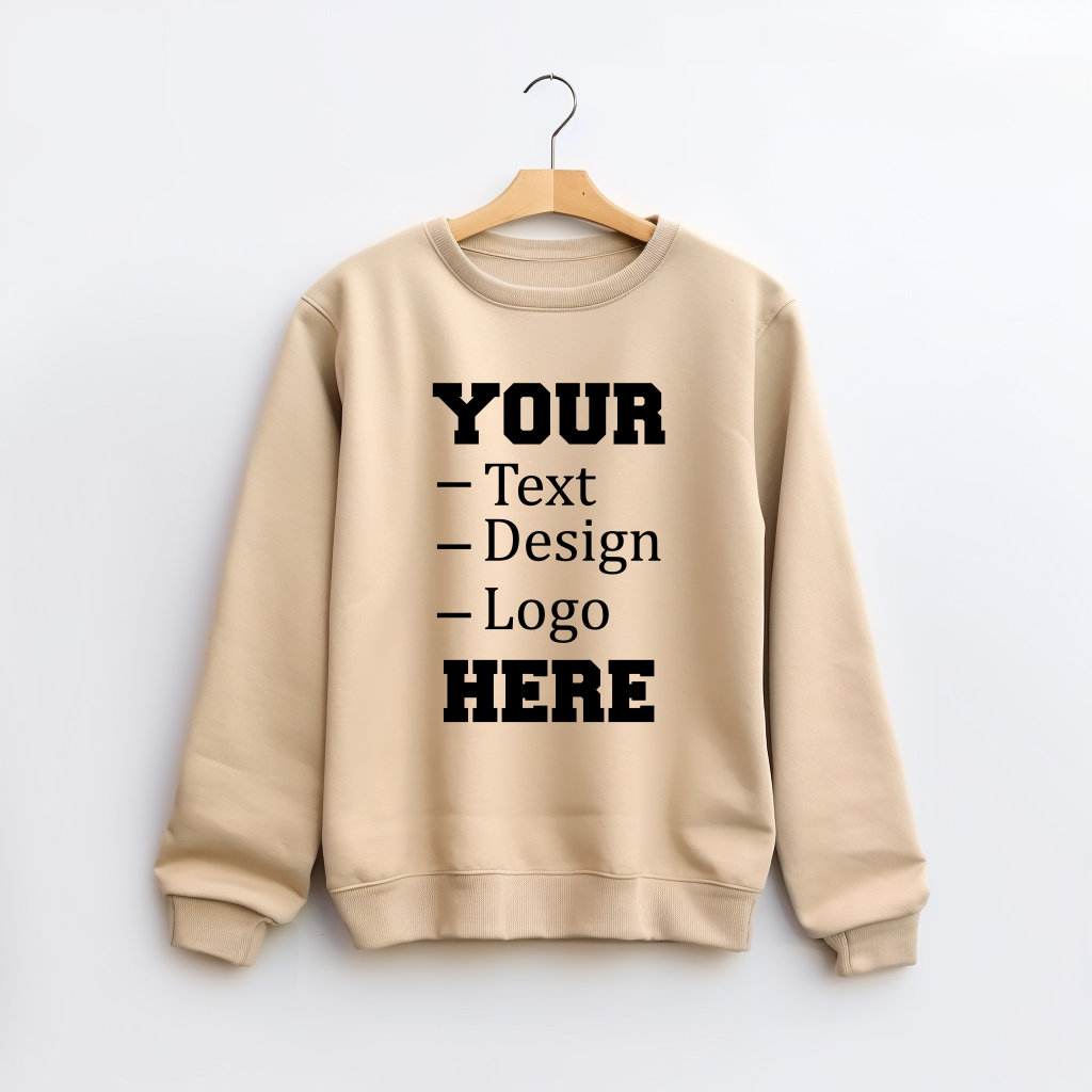 Custom Sweatshirt, Custom Logo-Text-Design Sweatshirt, Sweatshirt Custom