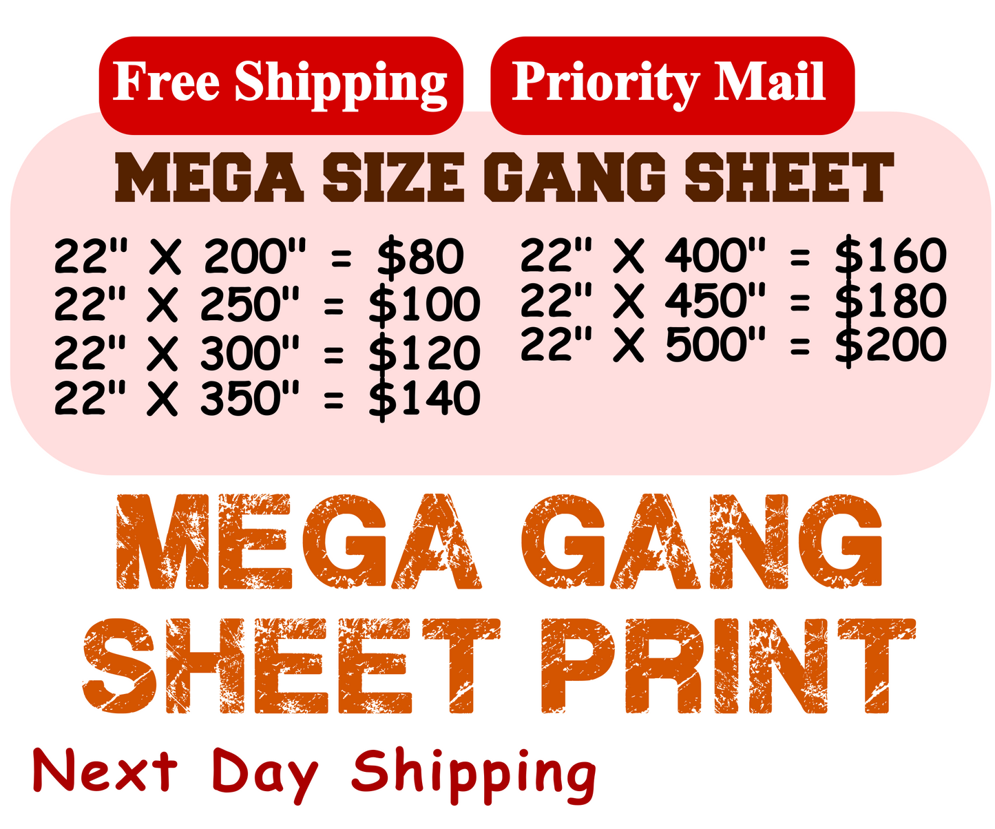 Mega Bulk Gang Sheet, Dtf Transfers , Gang Sheet Print, Ready To Press,Ready To Print,Direct To Film,Bulk Printing,Same Day Service