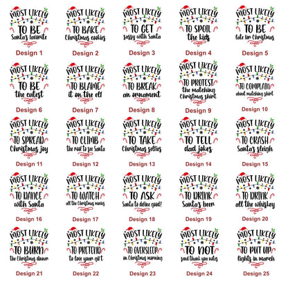 Most Likely To Christmas family matching shirts