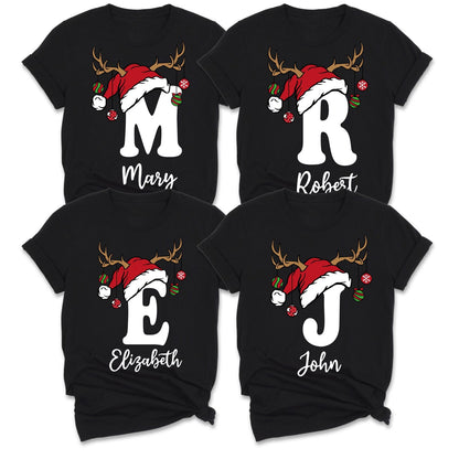 Personalized Christmas initial shirt