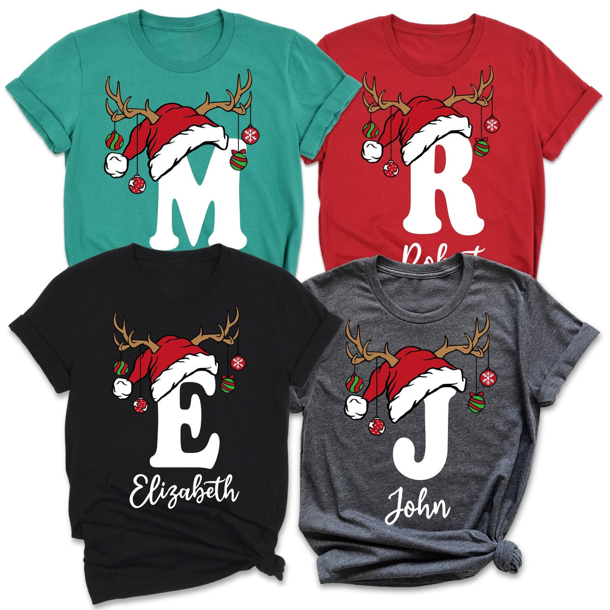 Personalized Christmas initial shirt