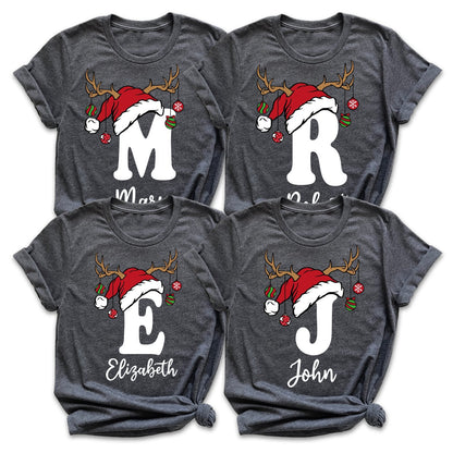 Personalized Christmas initial shirt
