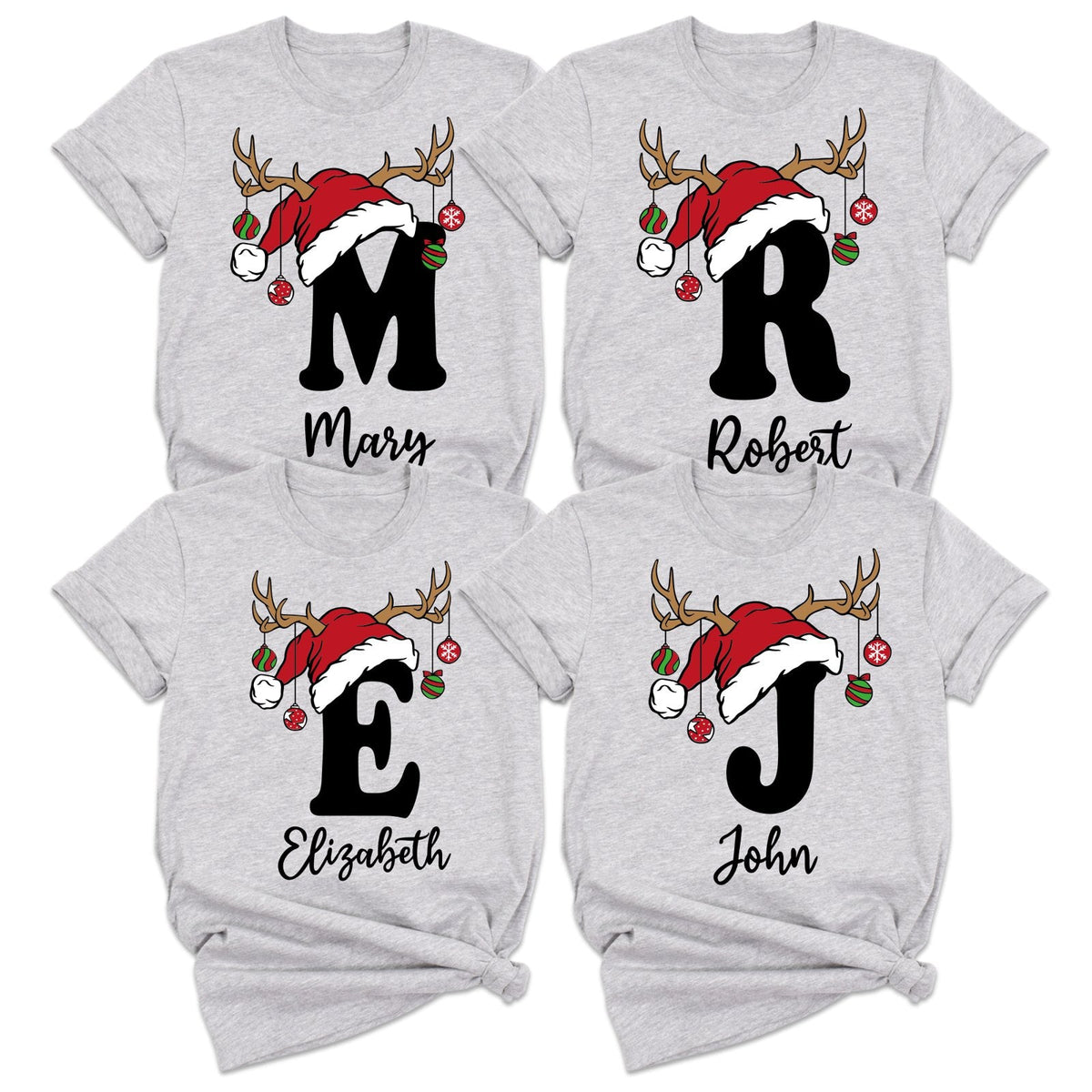 Personalized Christmas initial shirt
