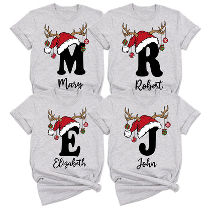 Personalized Christmas initial shirt