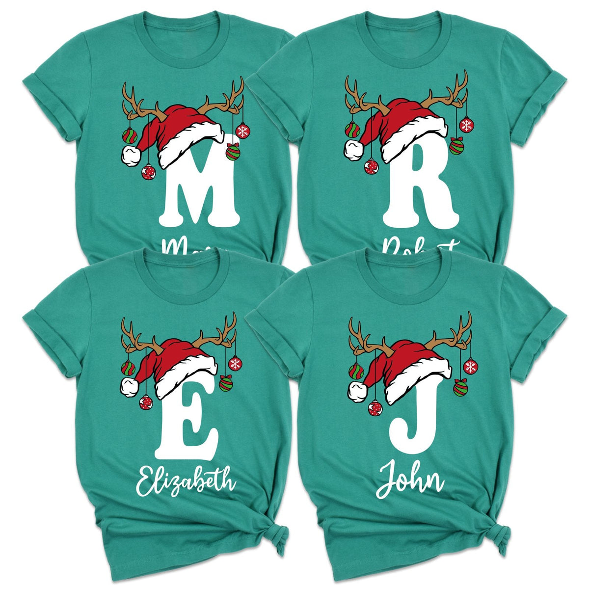 Personalized Christmas initial shirt