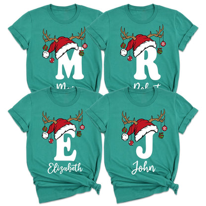Personalized Christmas initial shirt