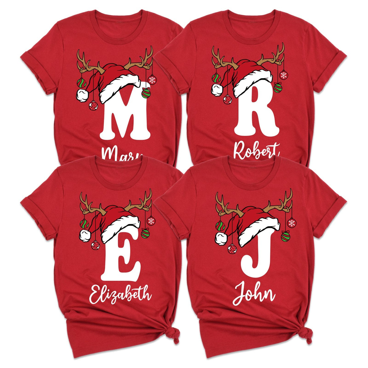 Personalized Christmas initial shirt