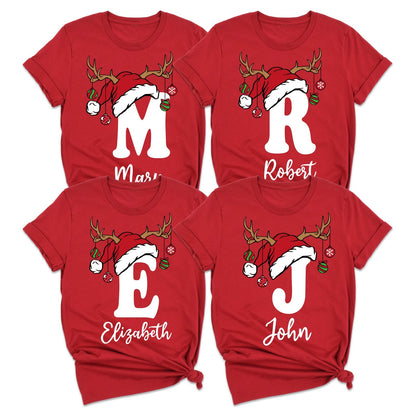 Personalized Christmas initial shirt