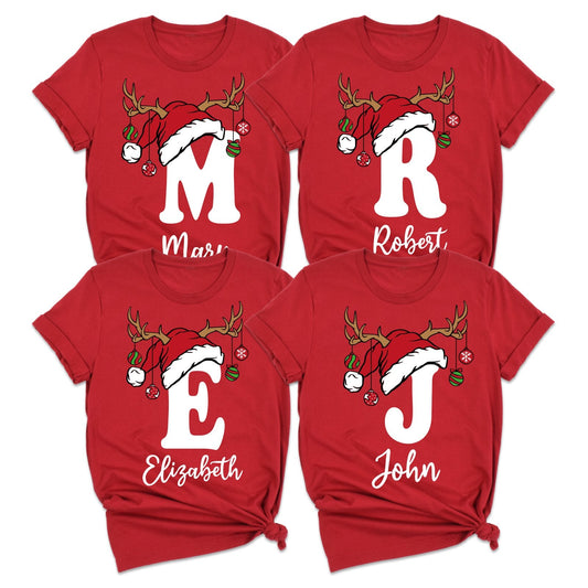 Personalized Christmas initial shirt